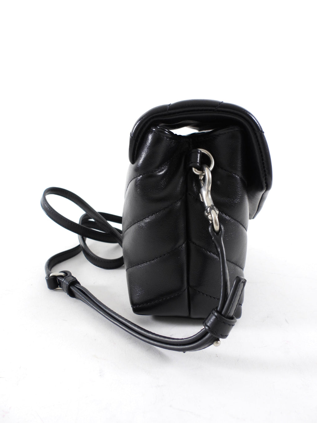 Saint Laurent Black Leather Toy Lou Lou Monogram Quilted Crossbody Bag