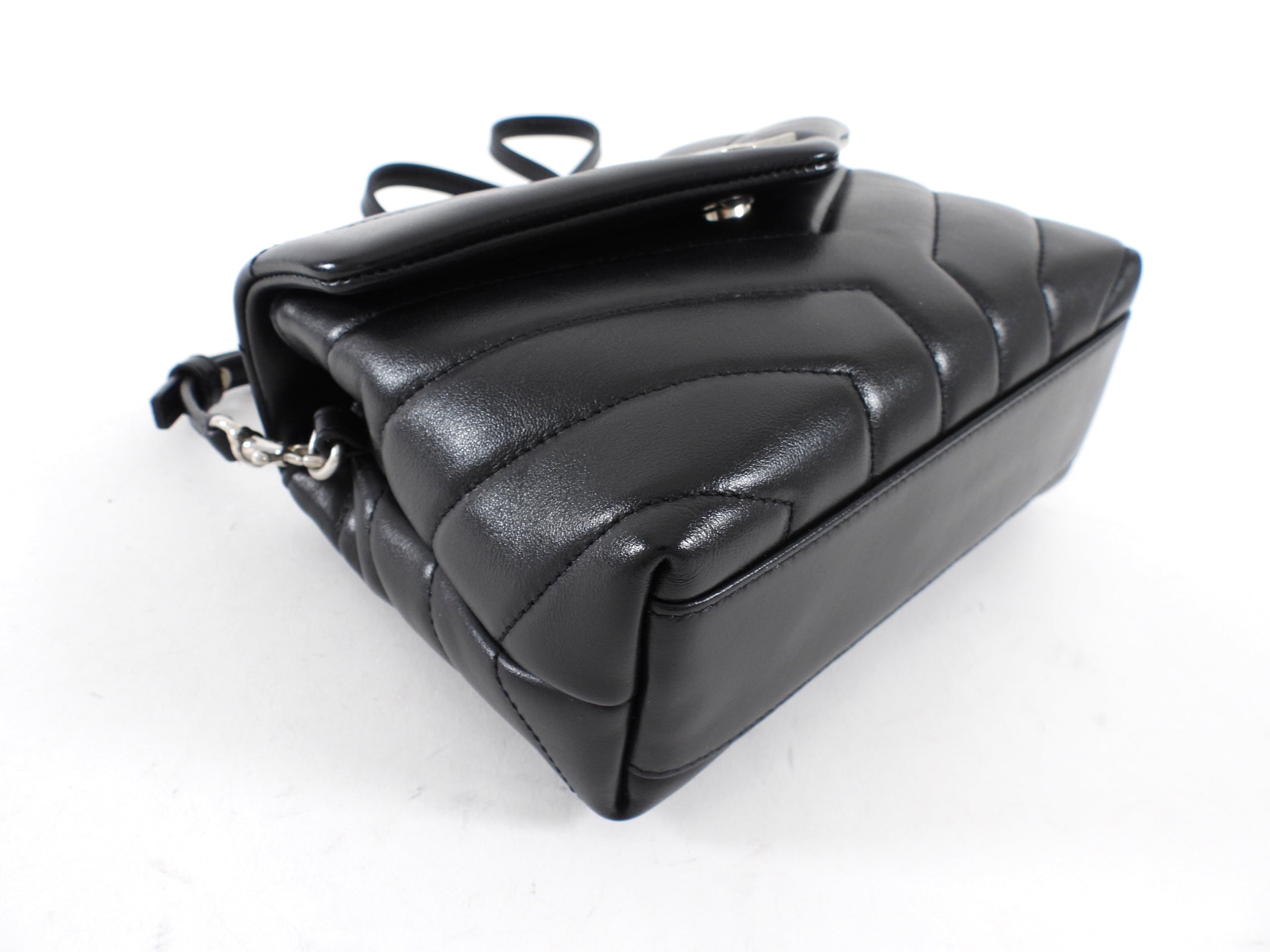 Saint Laurent Black Leather Toy Lou Lou Monogram Quilted Crossbody Bag