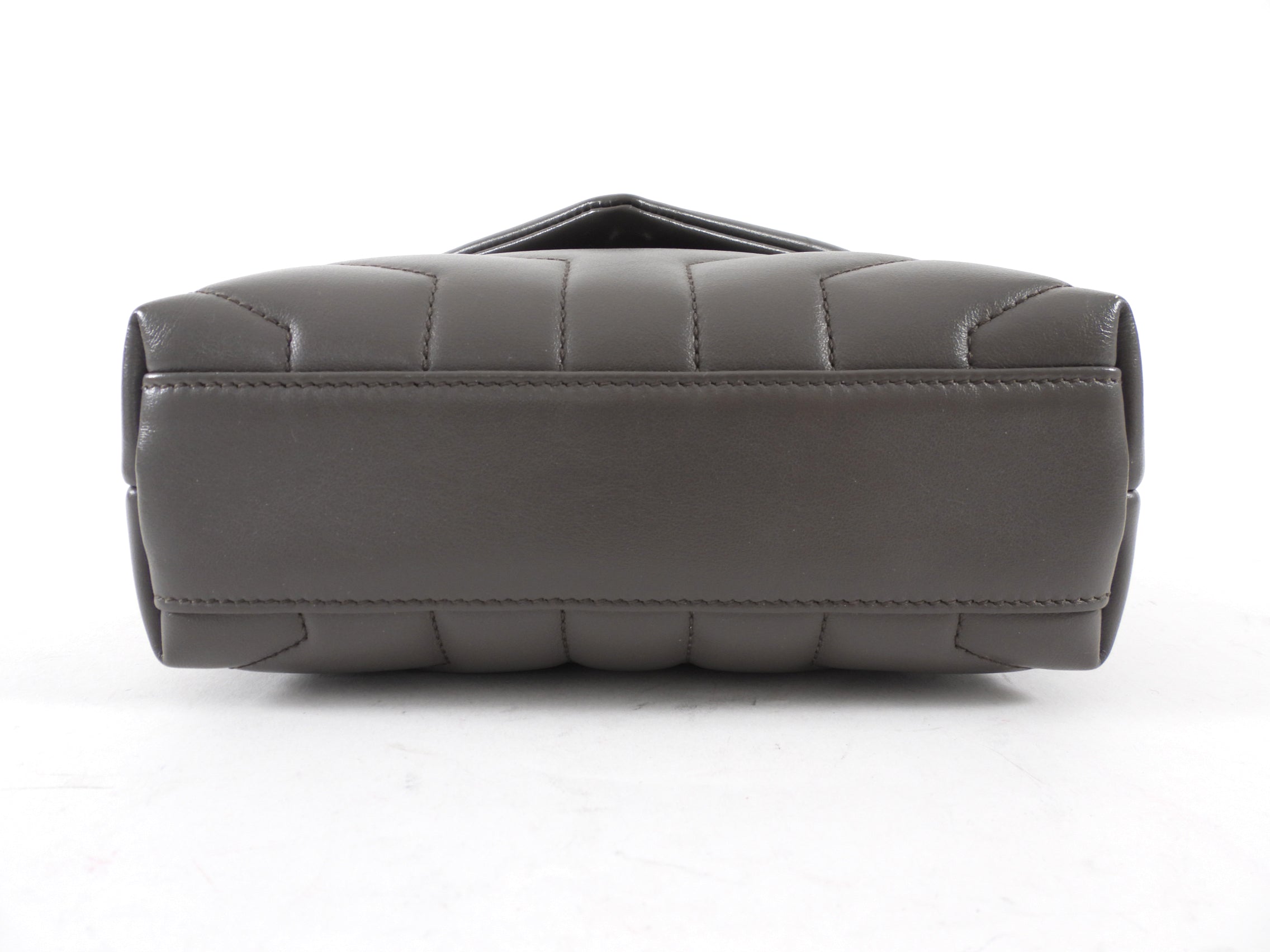 Saint Laurent Grey Leather Toy Lou Lou Monogram Quilted Crossbody Bag