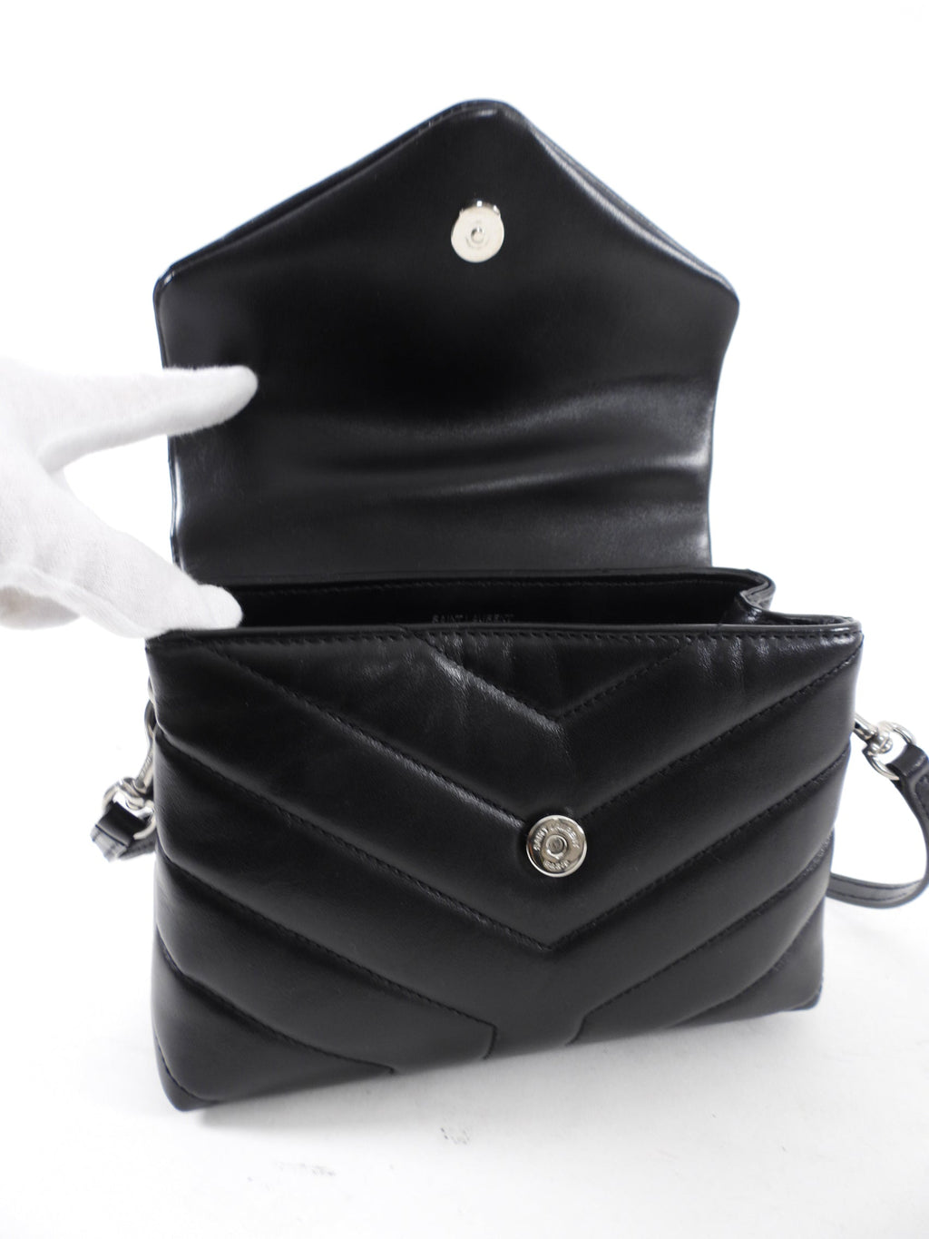 Saint Laurent Black Matelasse Lou Lou Toy Bag