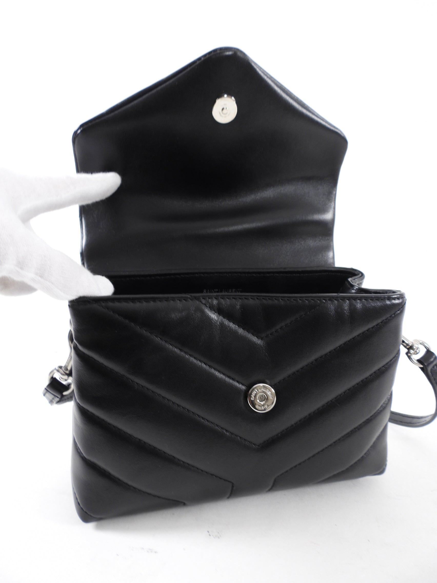 Saint Laurent Black Matelasse Lou Lou Toy Bag