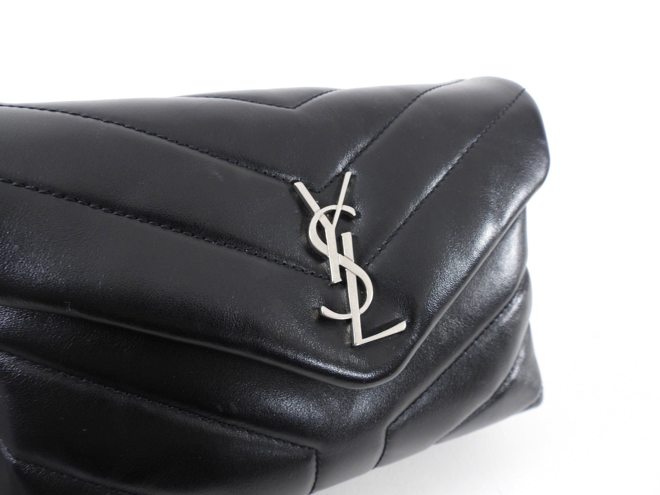 Saint Laurent Black Matelasse Lou Lou Toy Bag