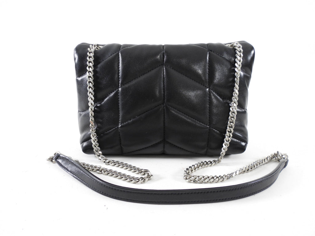 Saint Laurent Black Quilt Leather Toy Puffer Bag