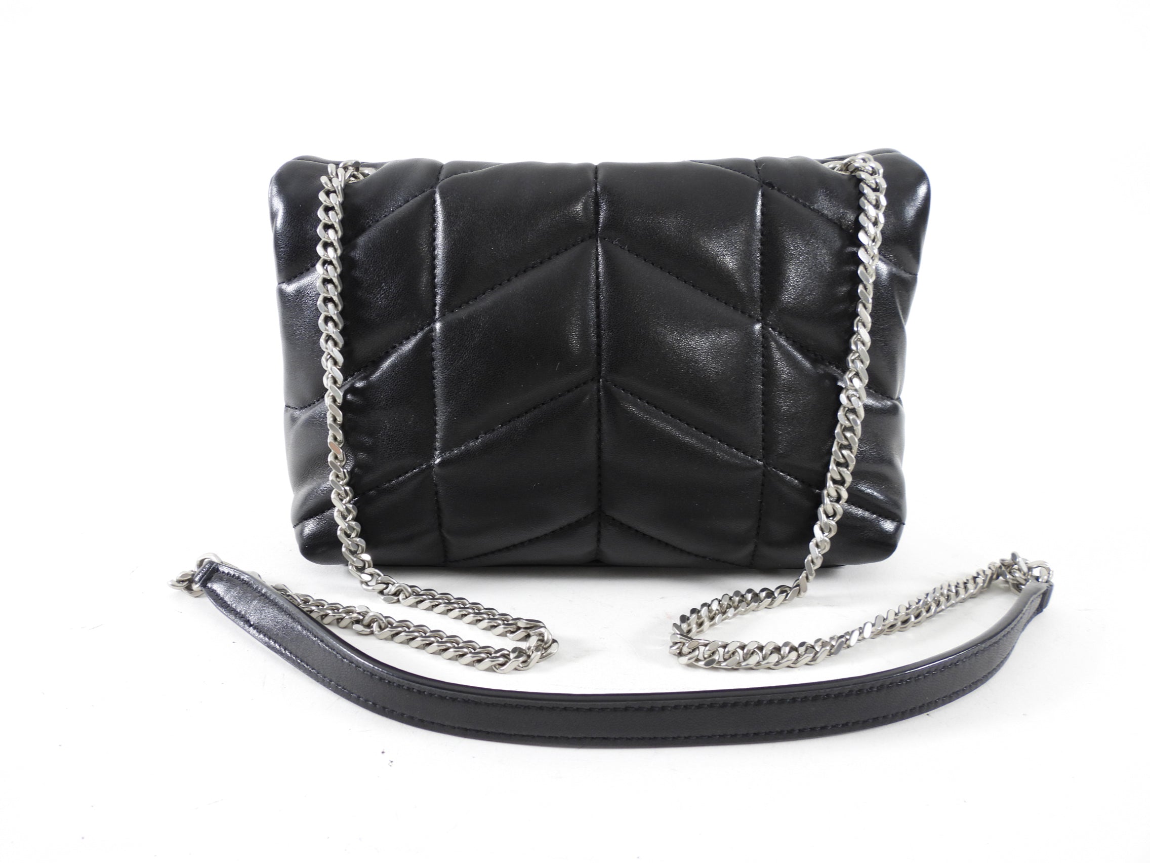 Saint Laurent Black Quilt Leather Toy Puffer Bag