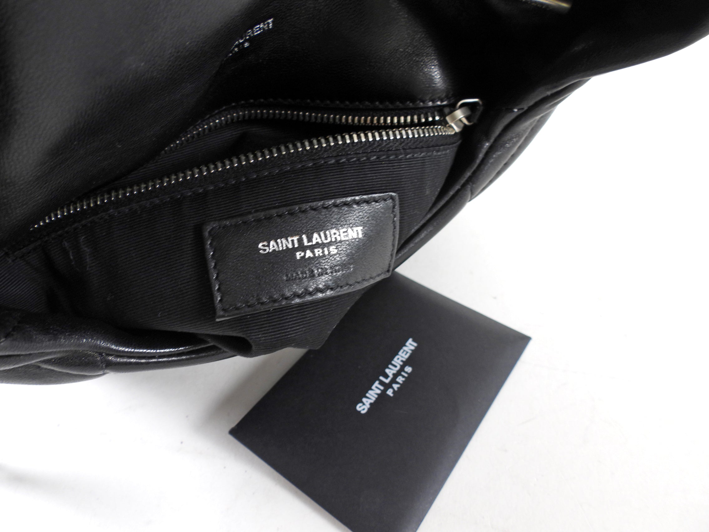 Saint Laurent Black Quilt Leather Toy Puffer Bag