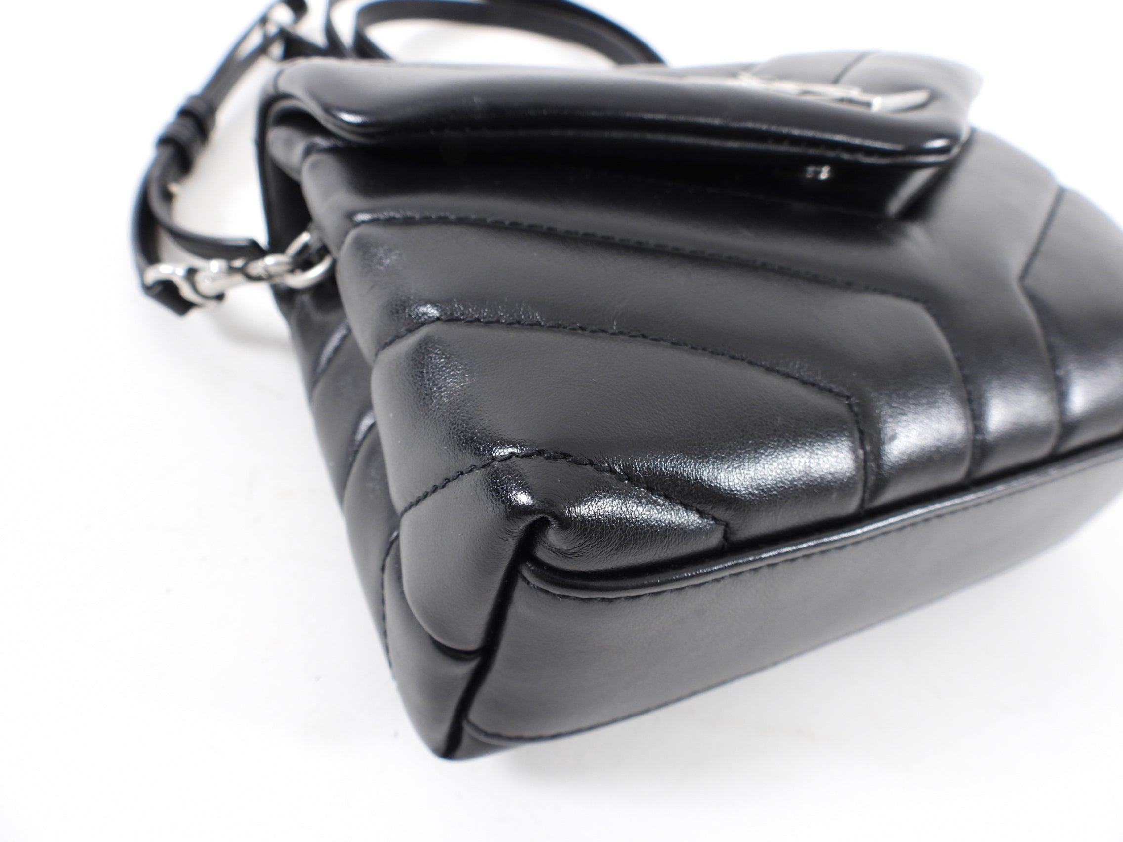 Saint Laurent Black Matelasse Lou Lou Toy Bag