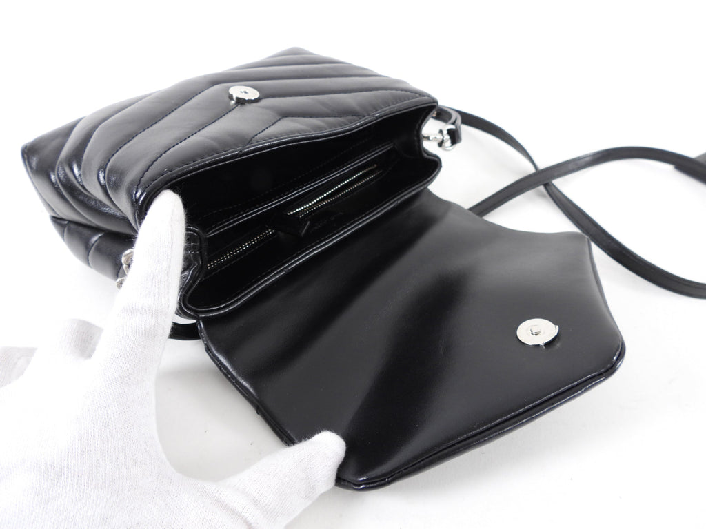 Saint Laurent Black Matelasse Lou Lou Toy Bag