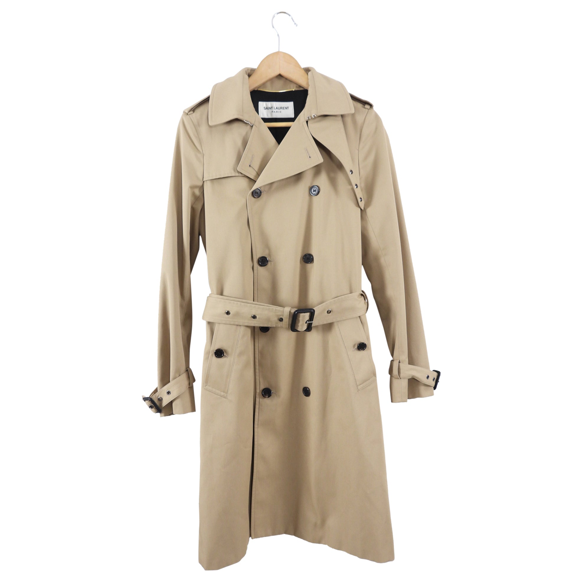 Saint Laurent Beige Classic Belted Trench Coat - 6