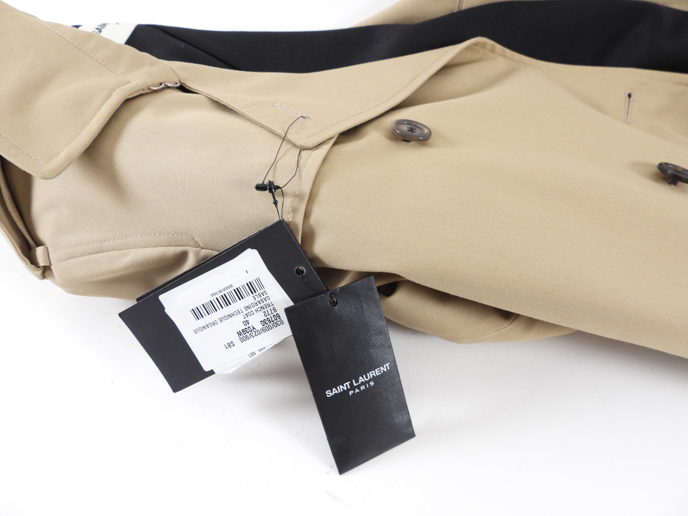 Saint Laurent Beige Classic Belted Trench Coat - 6