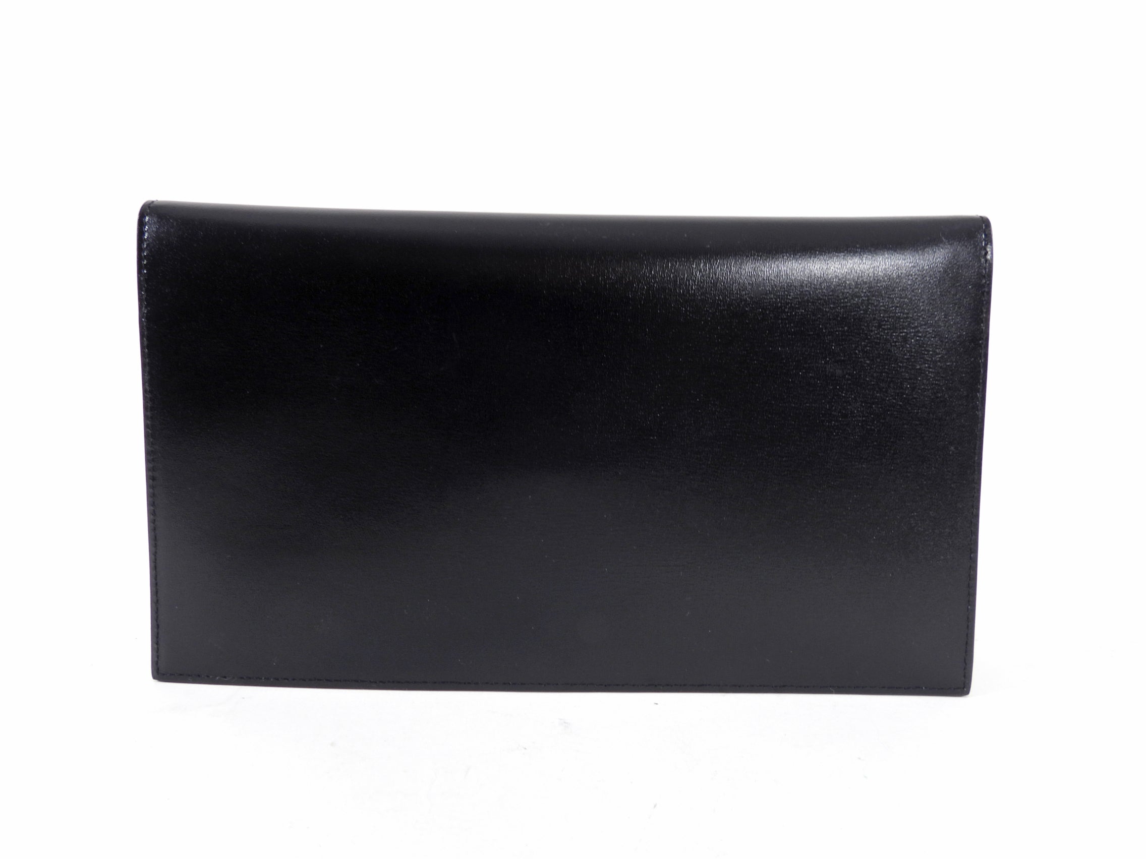 Saint Laurent Black Smooth Leather Uptown Clutch