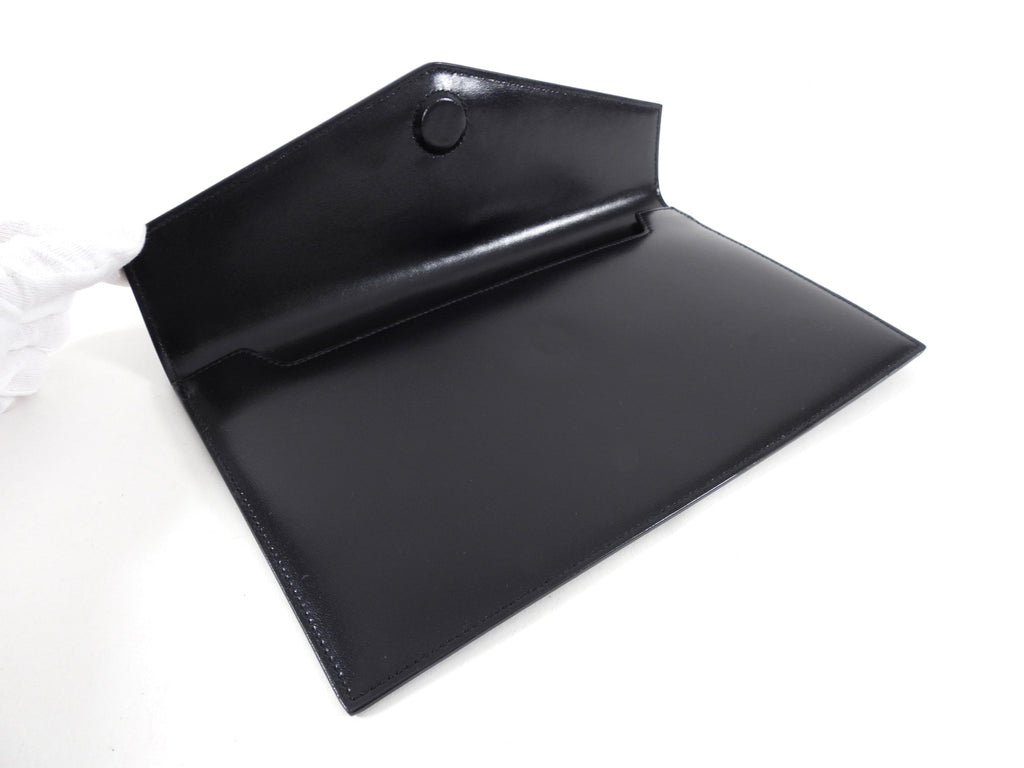Saint Laurent Black Smooth Leather Uptown Clutch