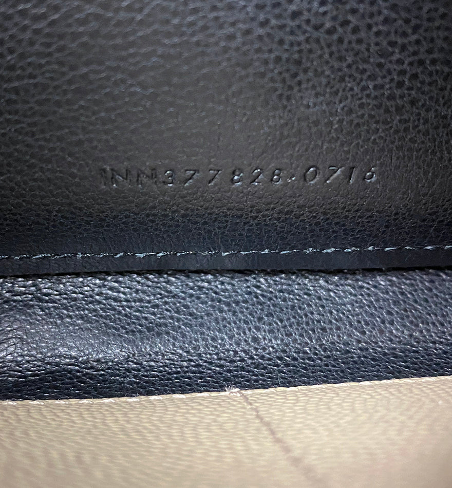 Saint Laurent Beige Chevron Monogramme Chain Wallet Bag