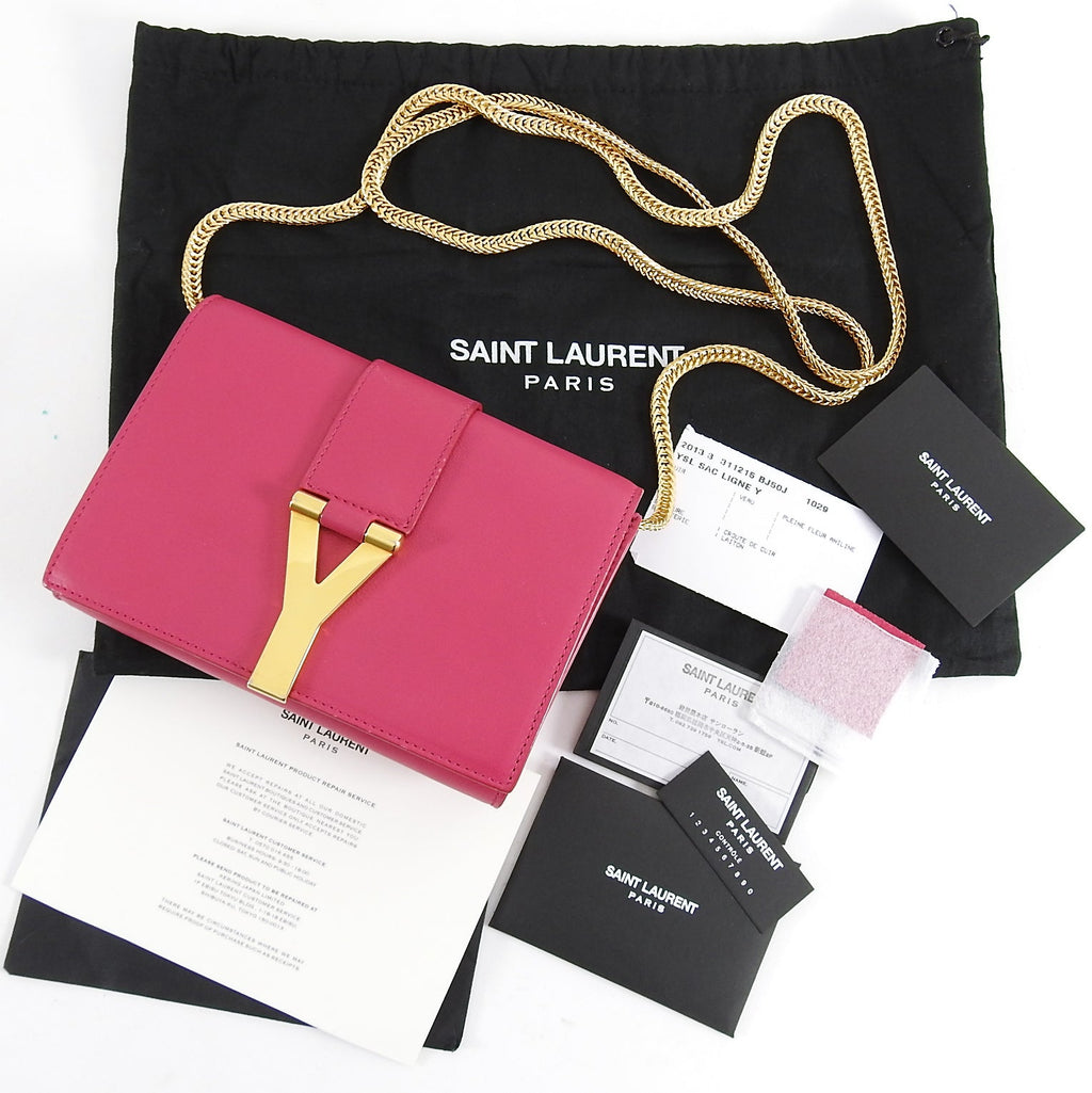 YSL Saint Laurent Pink Mini Sac Y Ligne Crossbody Bag