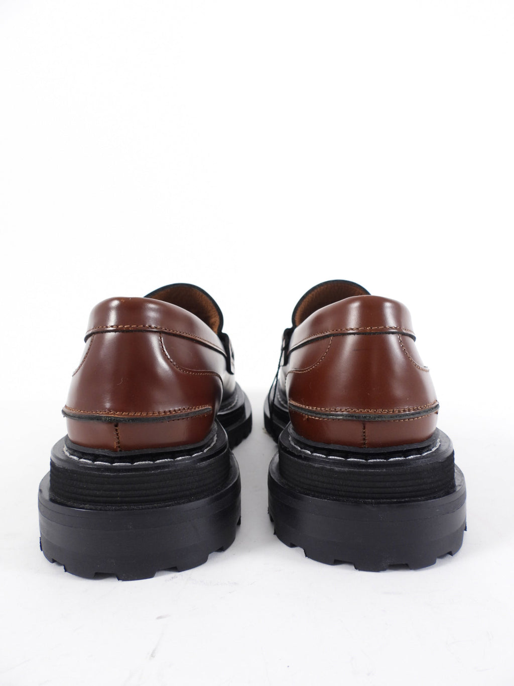 Sandro Cordovan Tassel Chunky Loafers with Metal Toe - 39