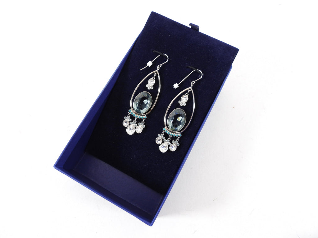 Swarovski Aqua Blue Crystal Drop Earrings