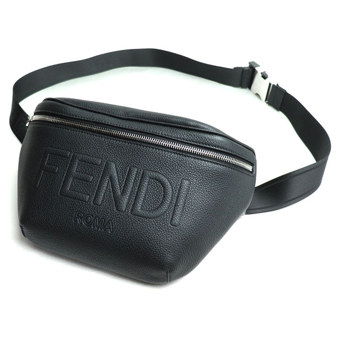 Fendi Shadow Diagonal Grained Leather Belt Bag