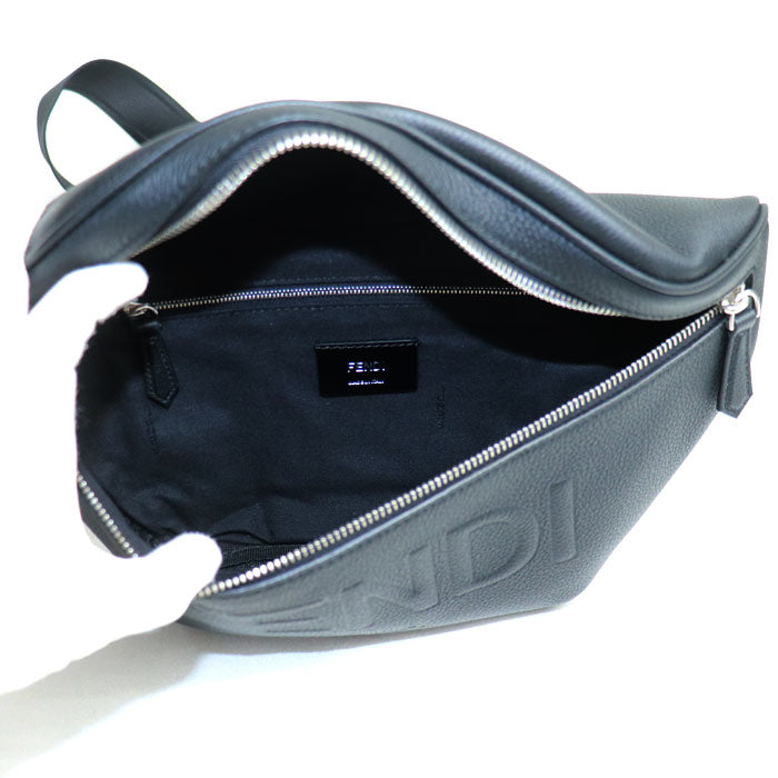 Fendi Shadow Diagonal Grained Leather Belt Bag