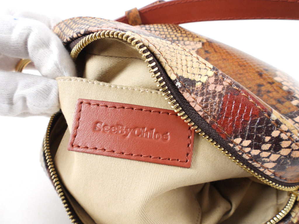 See By Chloe Tony Faux Python Grained Camera Bag