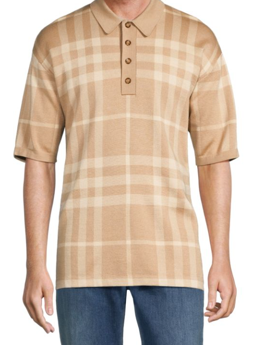BURBERRY MEN'S CHECK POLO