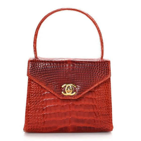 Chanel Vintage Alligator Top Handle Mini Kelly