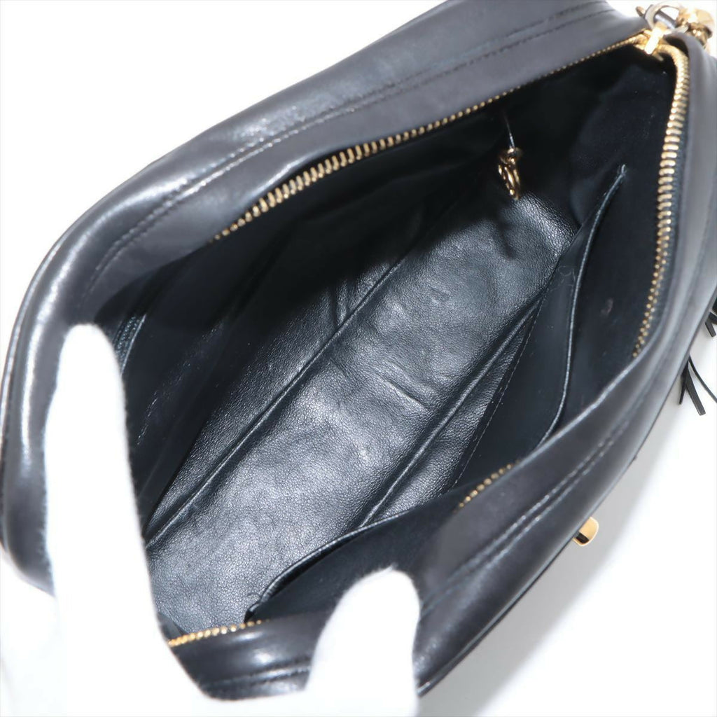 Chanel Vintage Black Mini Lambskin Tassel Bag with Gold Hardware