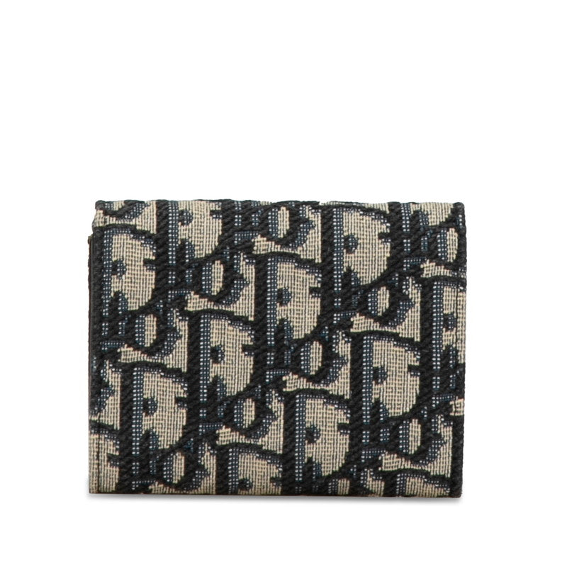 Dior Oblique Canvas Leather Trifold Wallet