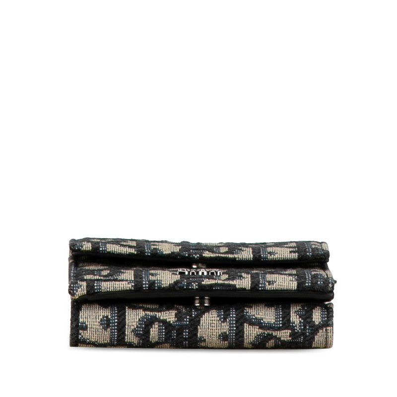 Dior Oblique Canvas Leather Trifold Wallet
