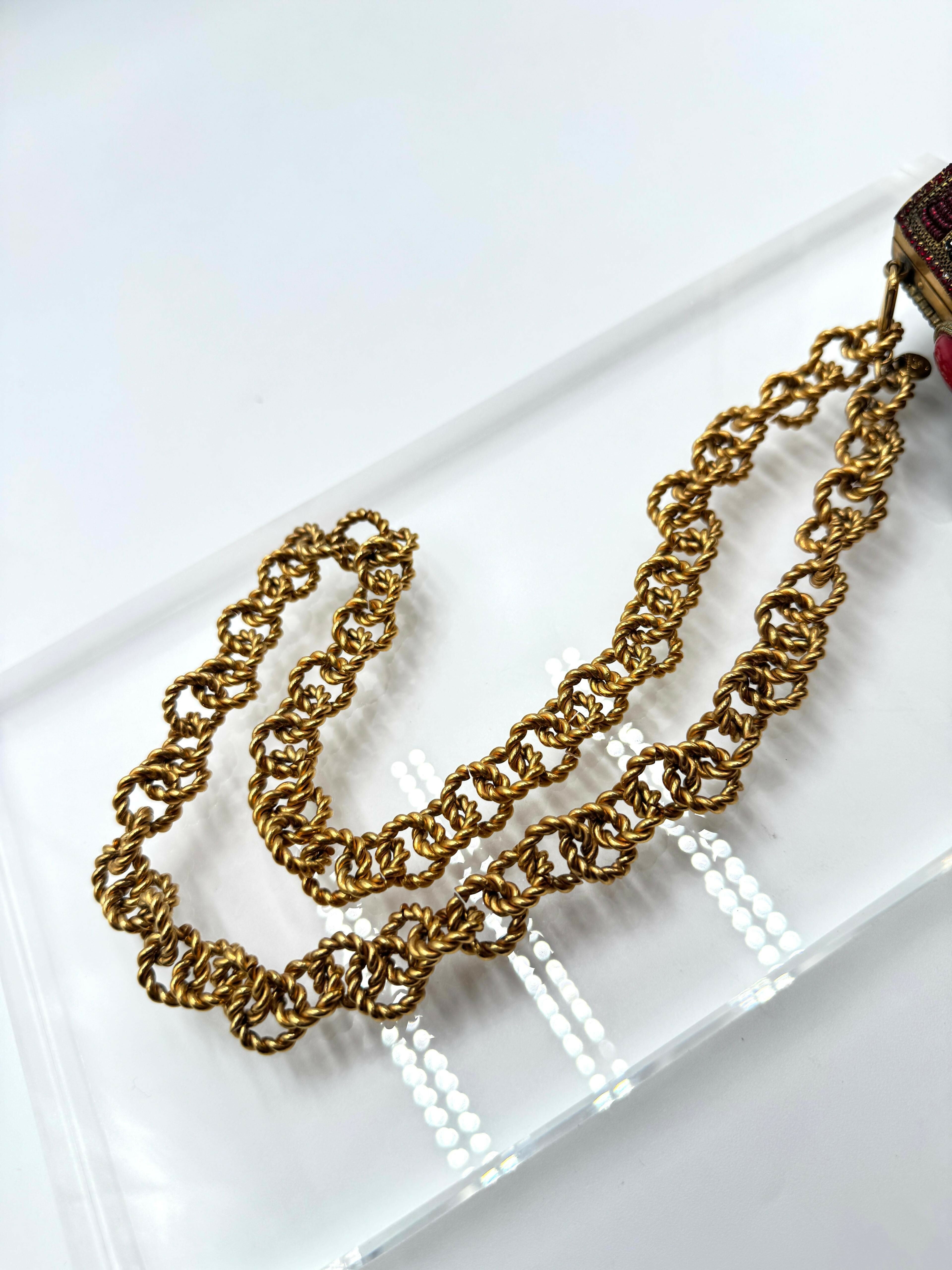 Chanel Vintage 1981 Jewelled Metal Clutch