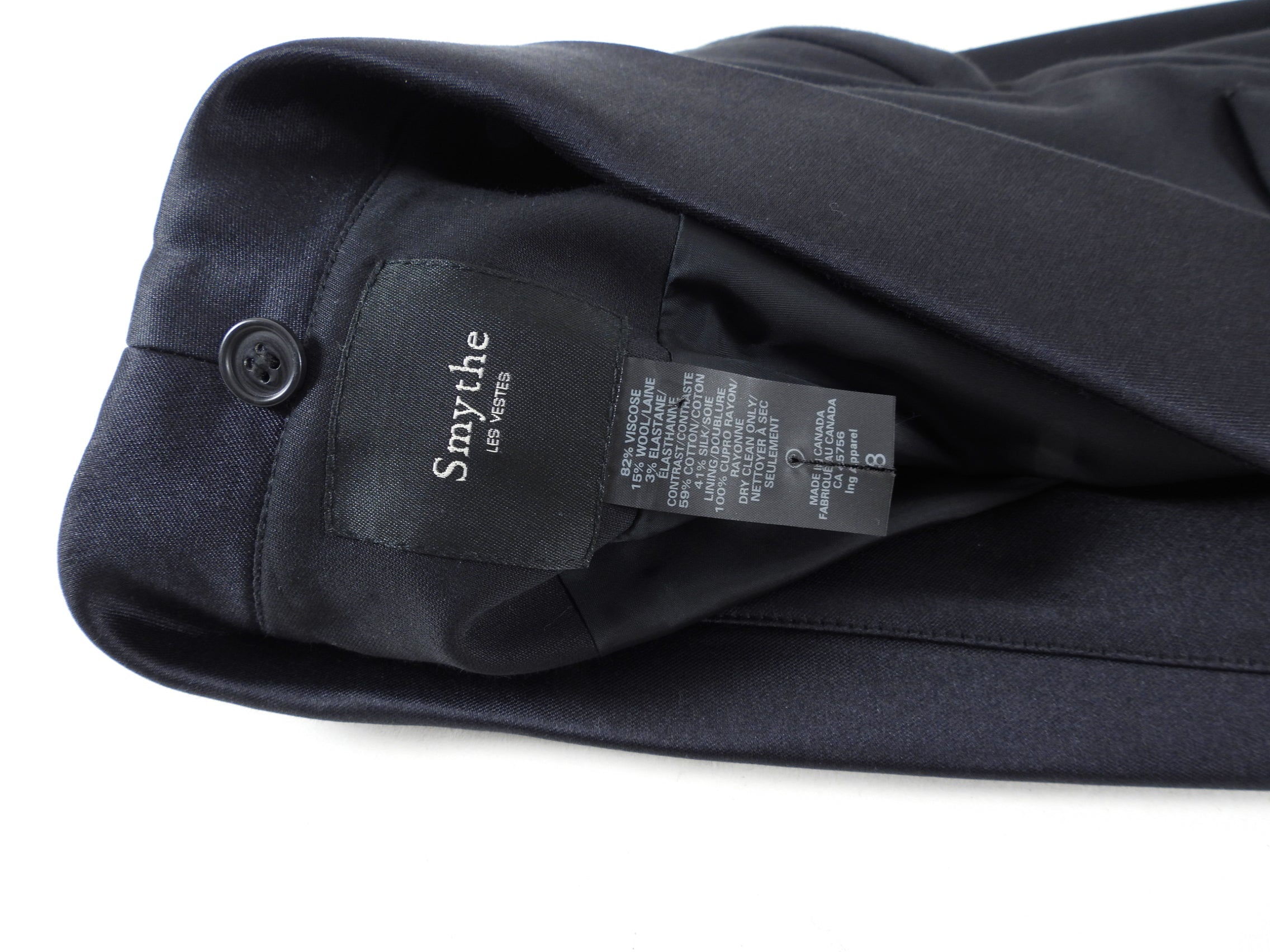 Smythe Black Shawl Collar Tuxedo Jacket - USA 6