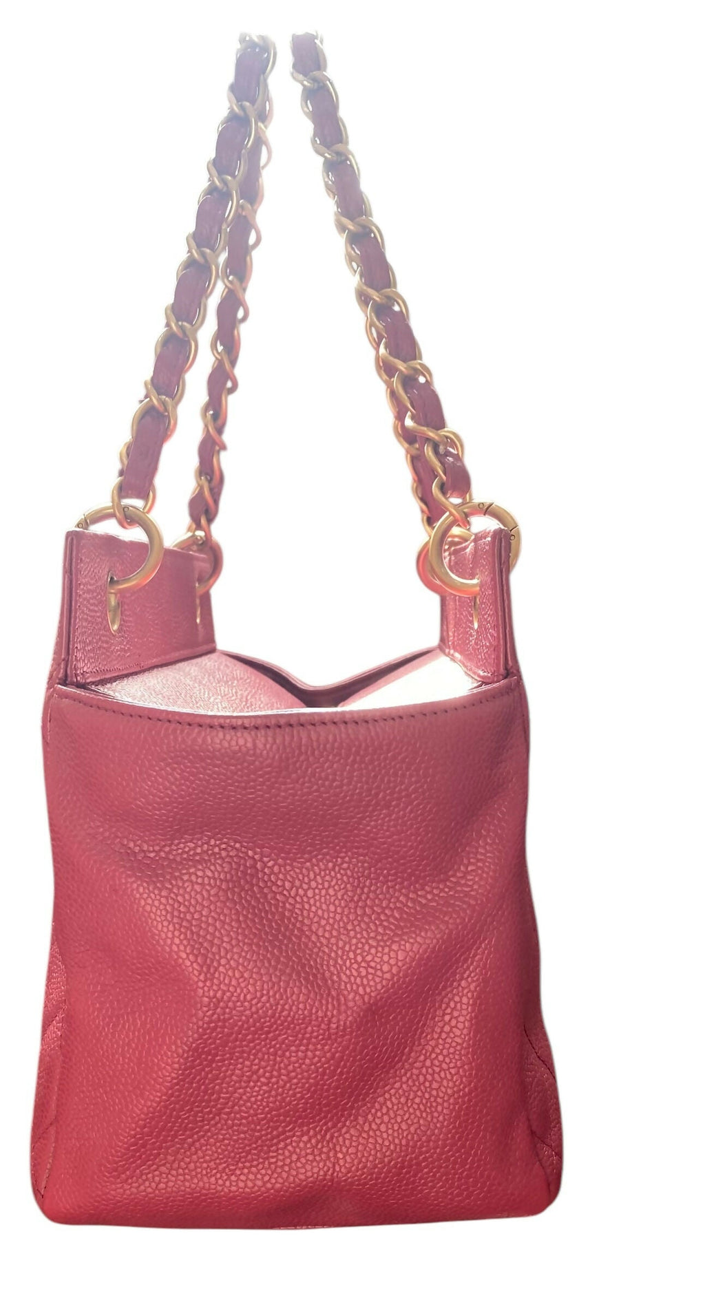 Chanel PPT Pink Raspberry Quilted Caviar Leather Petite Timeless Shopping Tote Bag