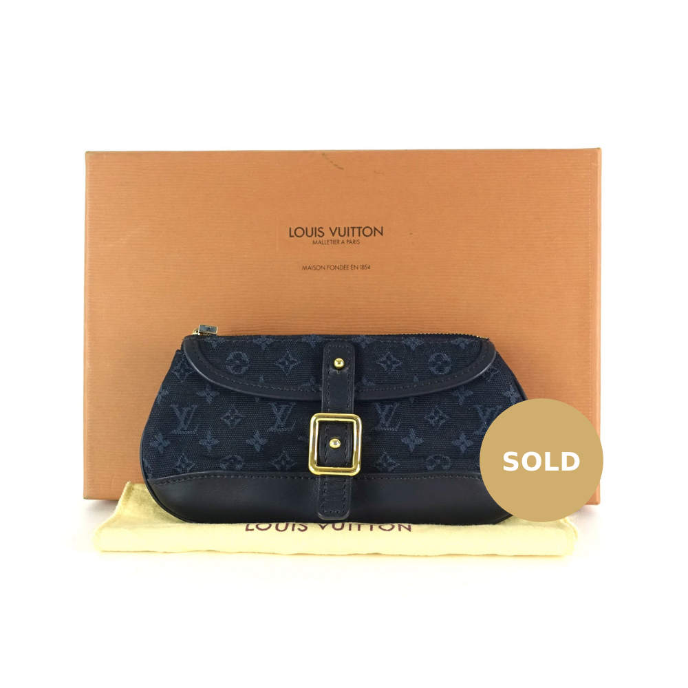 Louis Vuitto Anne Sophie Mini Lin Canvas Clutch Bag