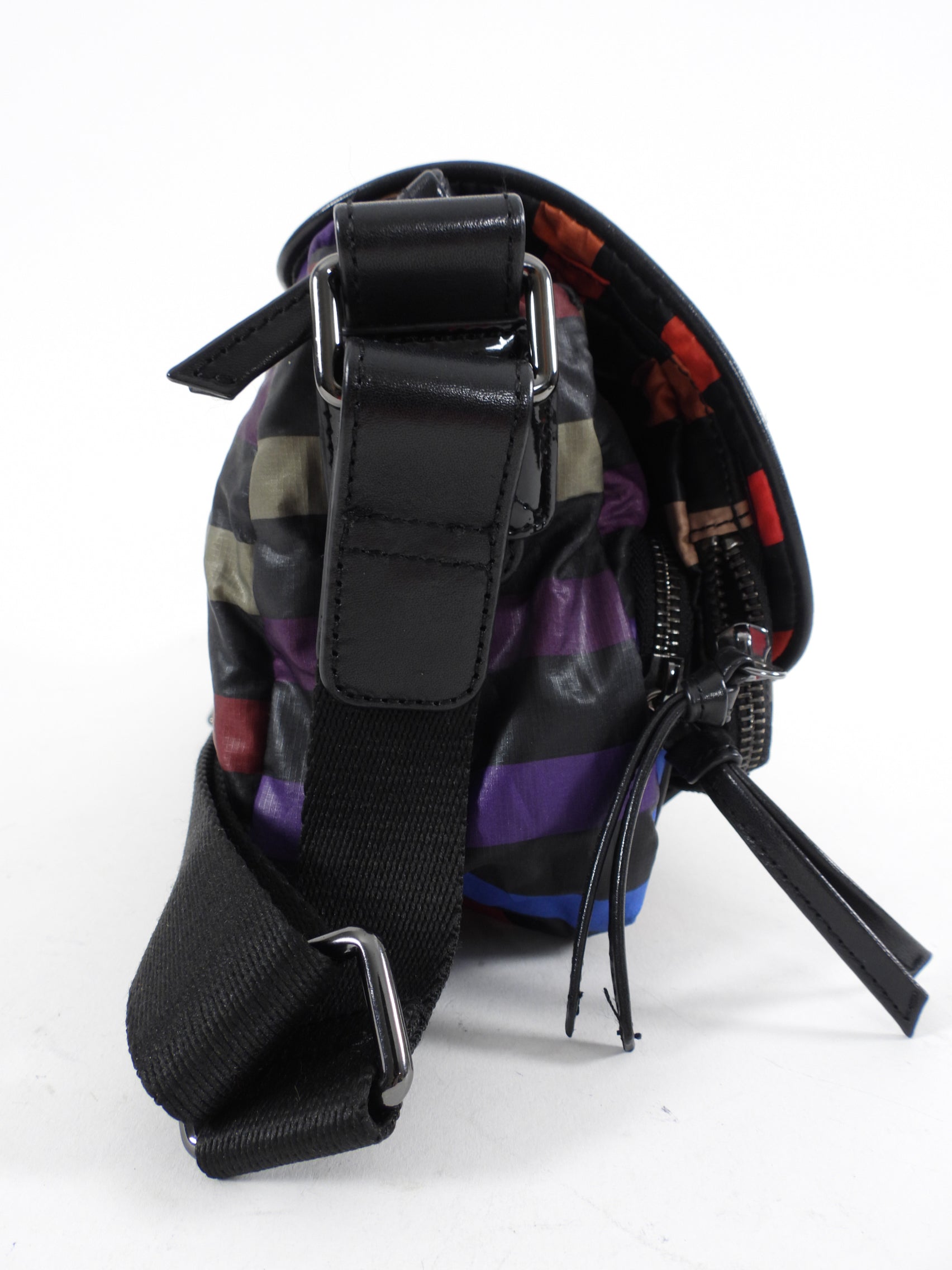 Sonia Rykiel Nylon Stripe Small Crossbody Messenger Bag