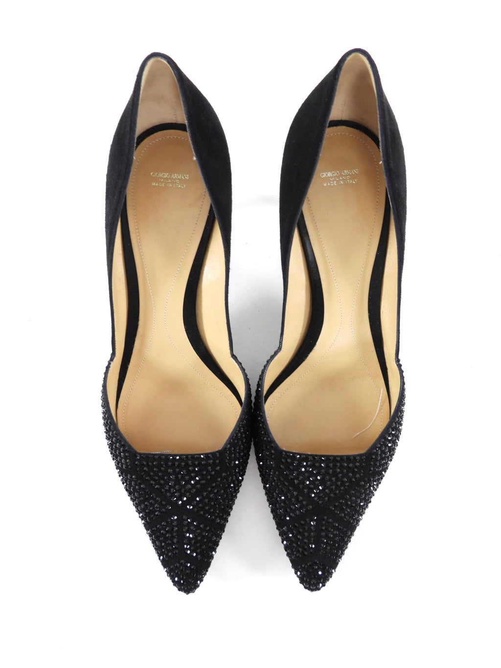 Giorgio Armani Black Suede Strass Pumps - 40