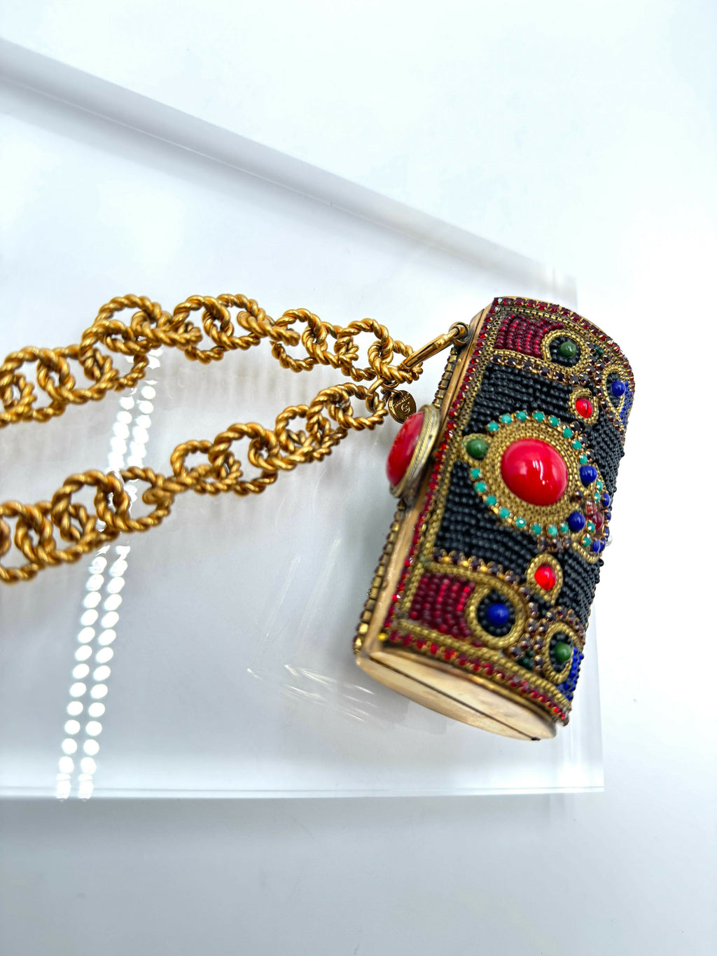 Chanel Vintage 1981 Jewelled Metal Clutch