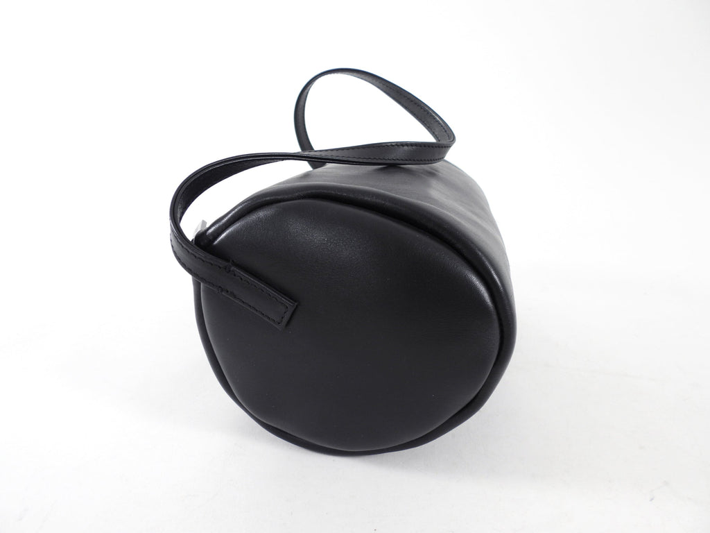 St. Agni Black Leather Barrel Connolo Bag