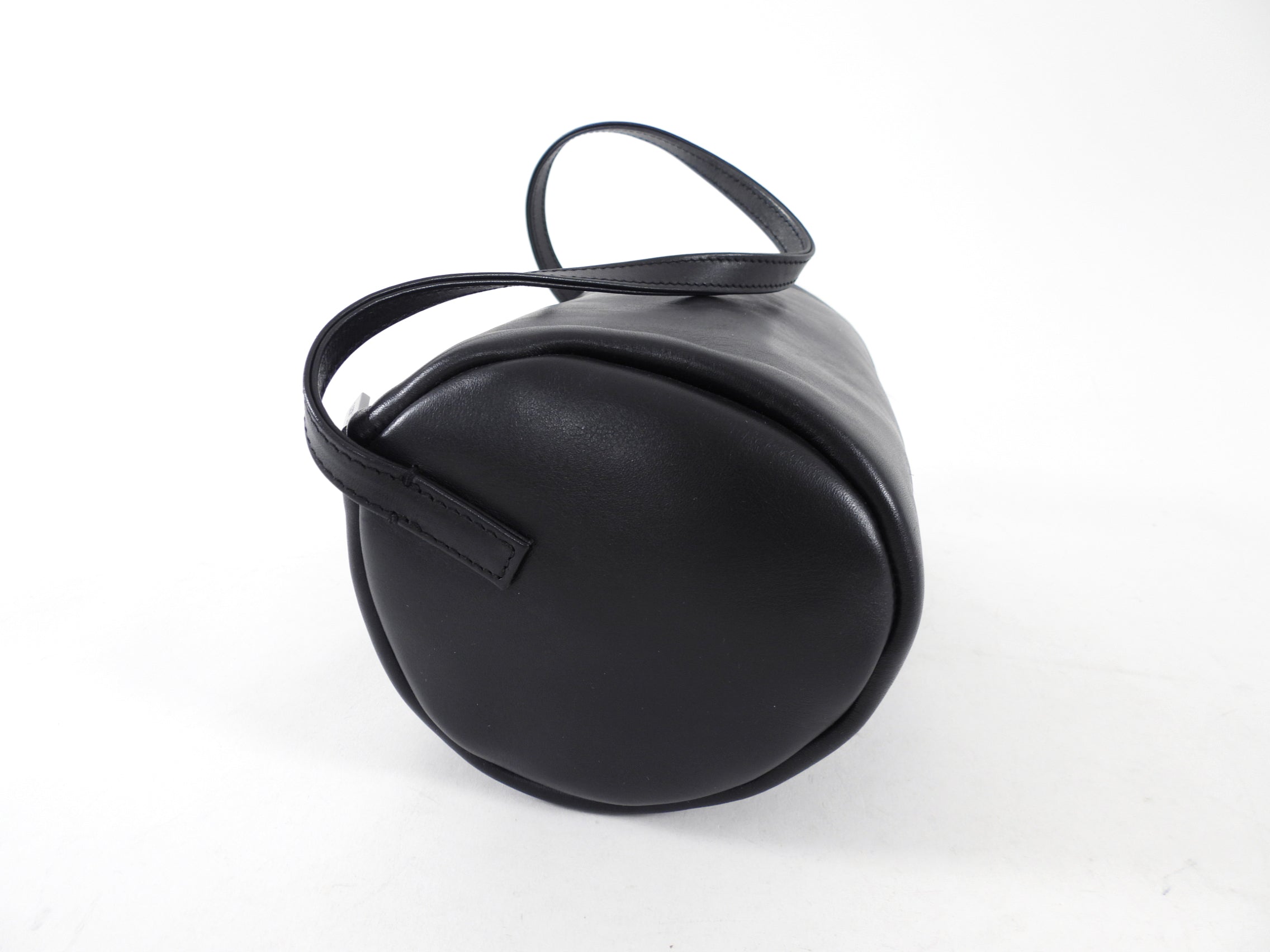St. Agni Black Leather Barrel Connolo Bag