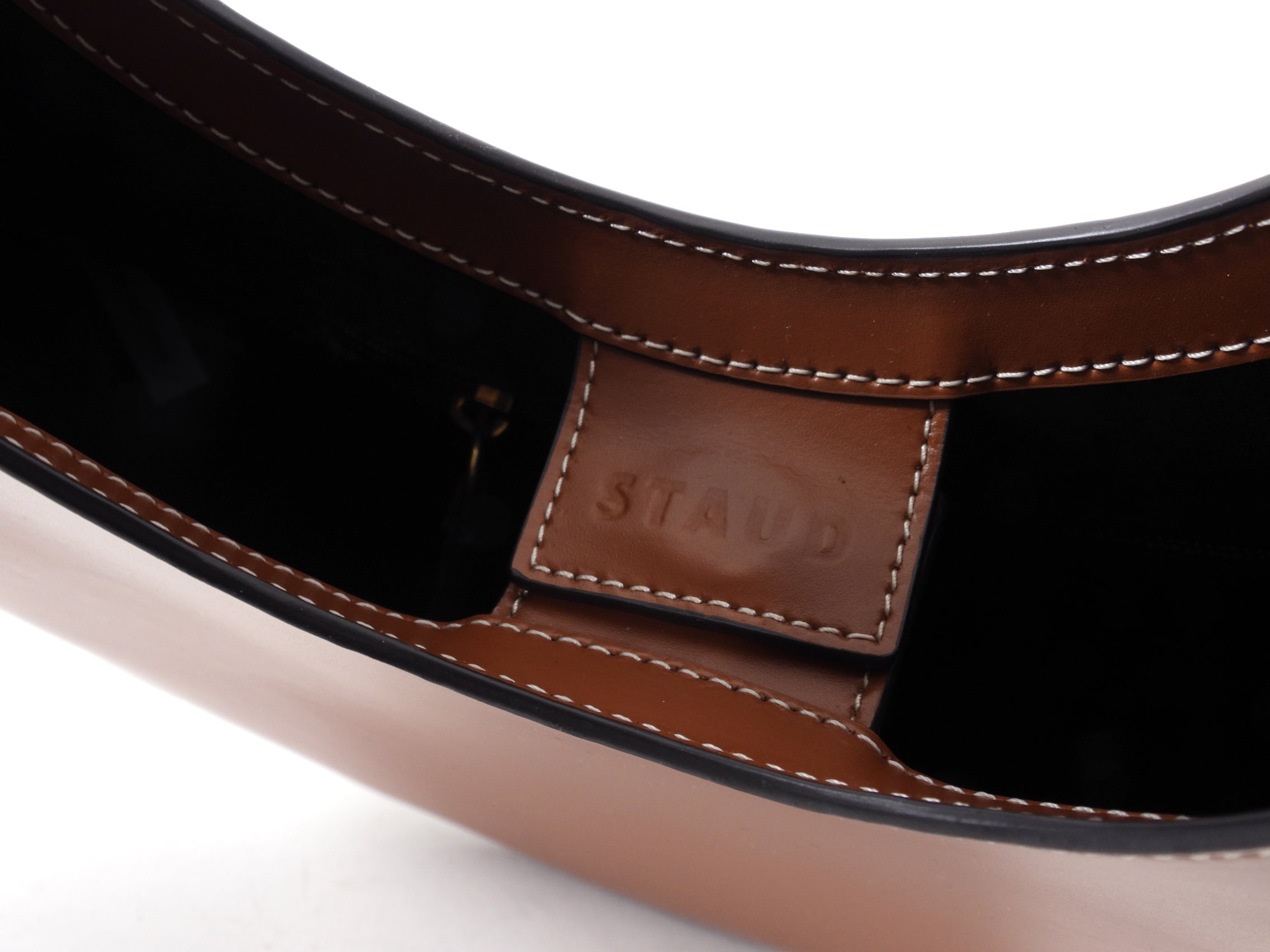 Staud Tan Smooth Leather Moon Bag