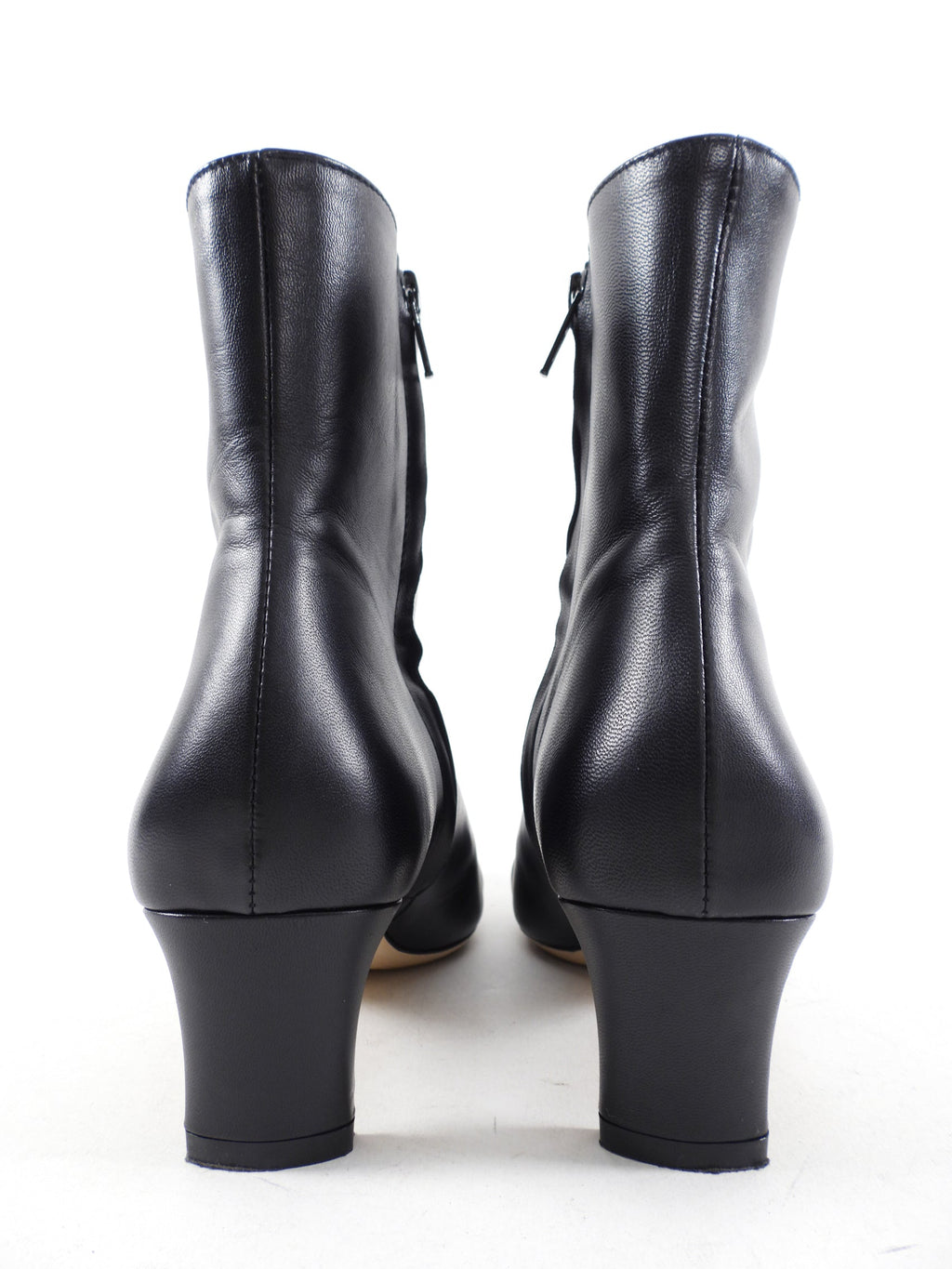 Staud Black Leather Low Heel Wally Ankle Boot - 37