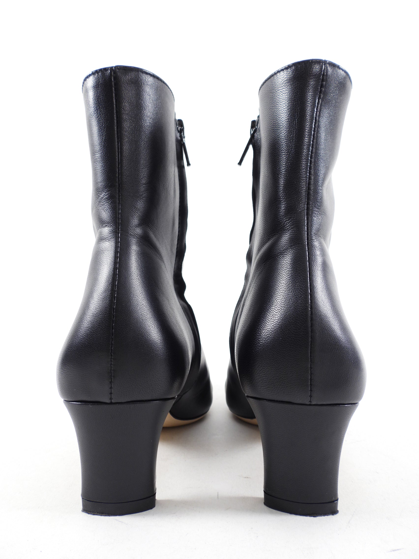 Staud Black Leather Low Heel Wally Ankle Boot - 37