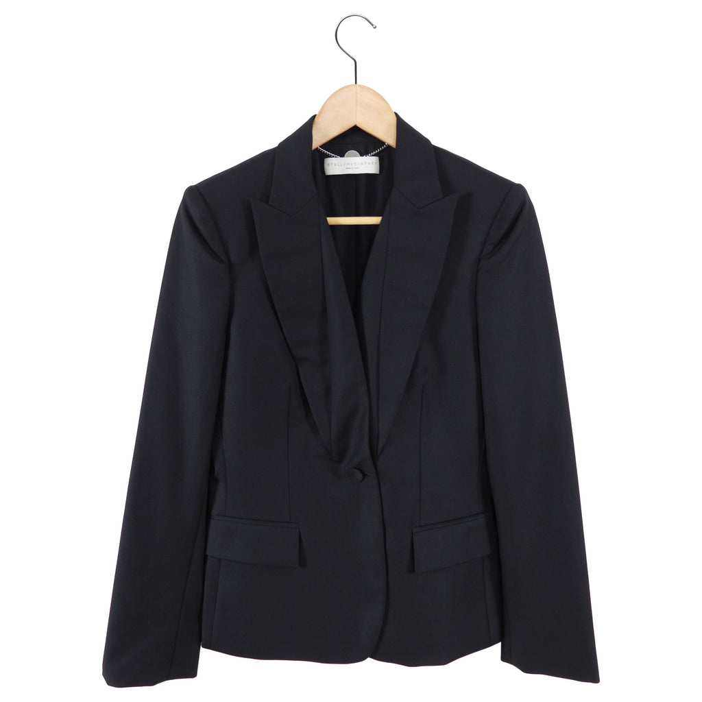 Stella McCartney Black Notched Collar Tuxedo Jacket - IT42 / USA 6