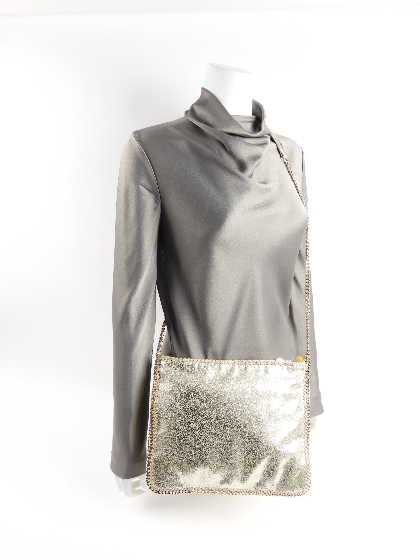 Stella Mccartney Gold Falabella Crossbody Chain Bag