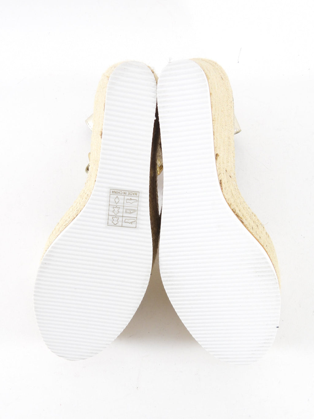 See by Chloe Gold Metallic nappa Leather Glyn Wedge Espadrille Sandals - 41