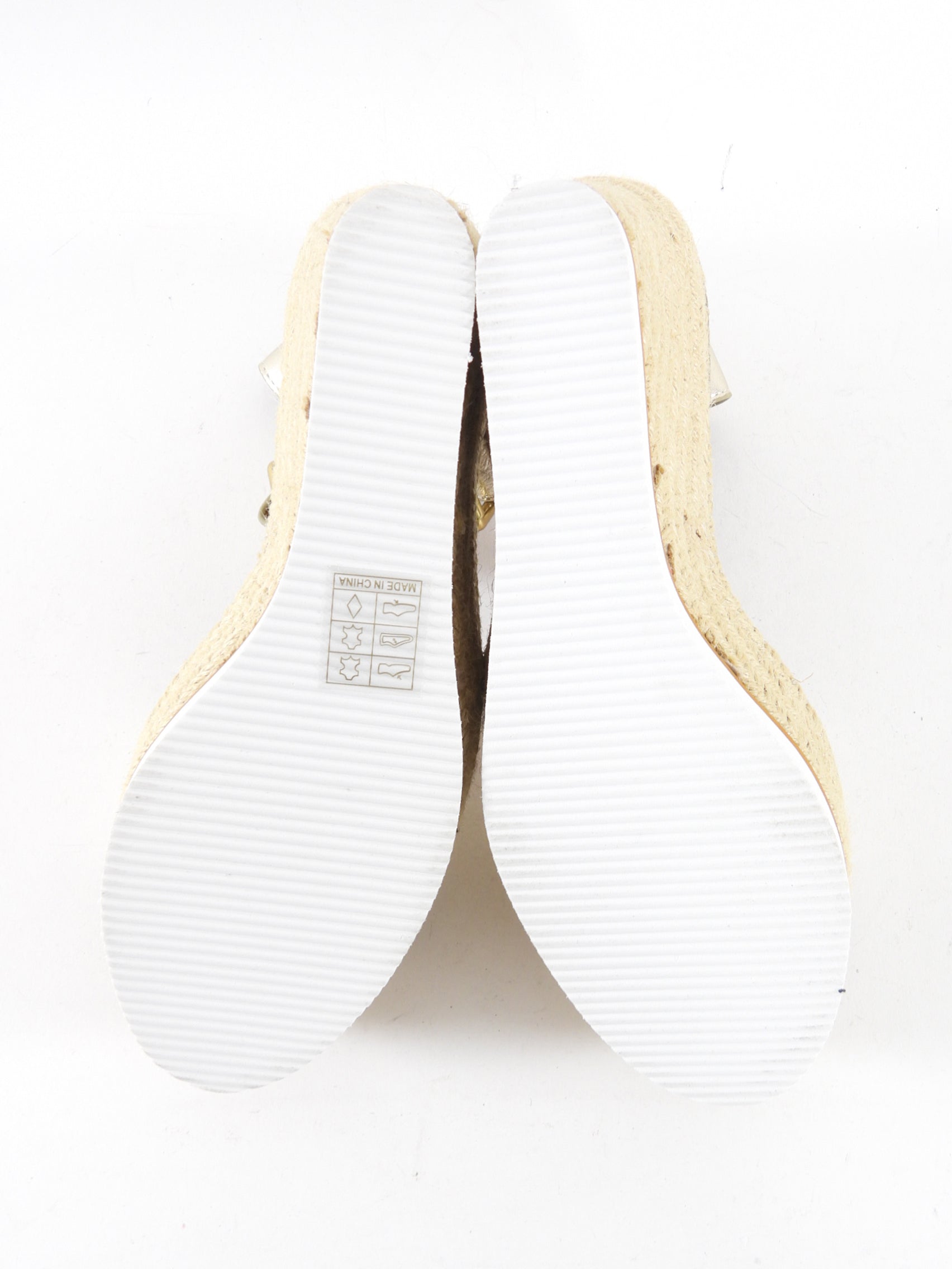 See by Chloe Gold Metallic nappa Leather Glyn Wedge Espadrille Sandals - 41