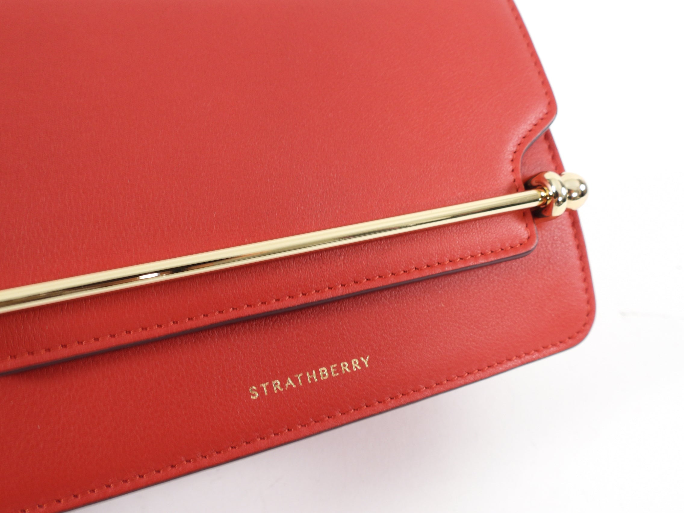 Strathberry Ruby Red East West Mini Crossbody Bag