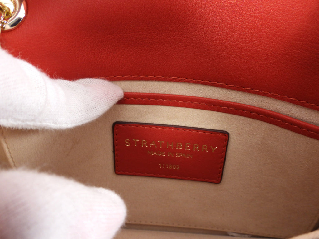 Strathberry Ruby Red East West Mini Crossbody Bag