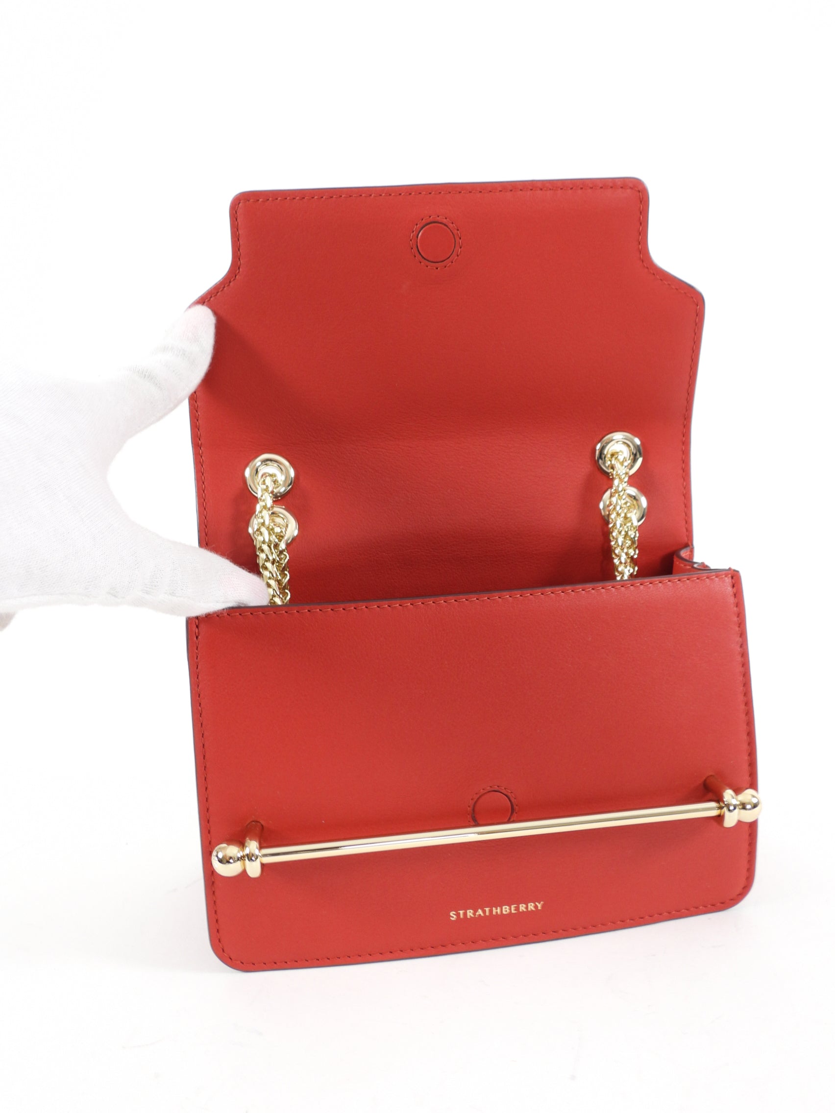 Strathberry Ruby Red East West Mini Crossbody Bag