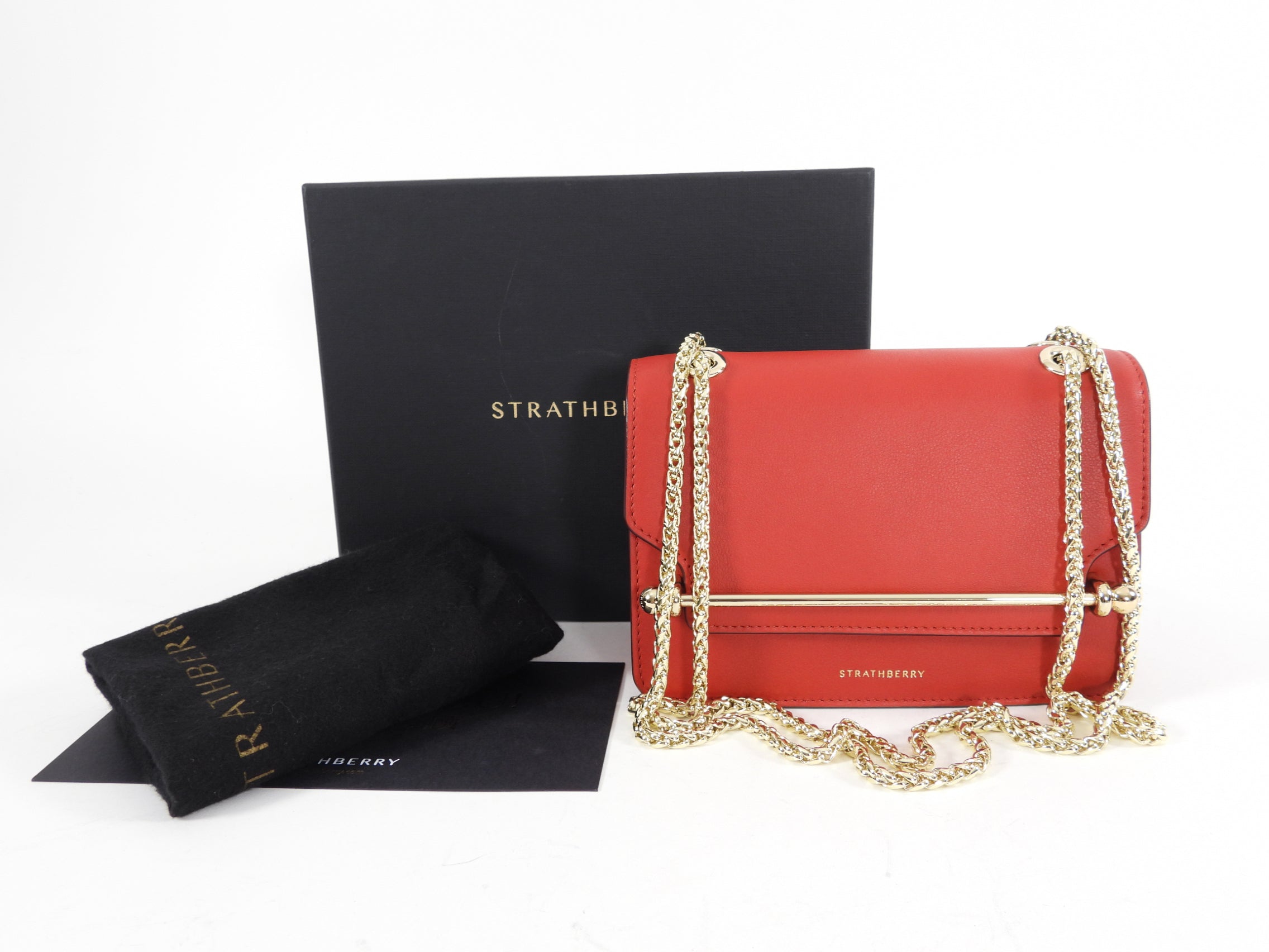 Strathberry Ruby Red East West Mini Crossbody Bag