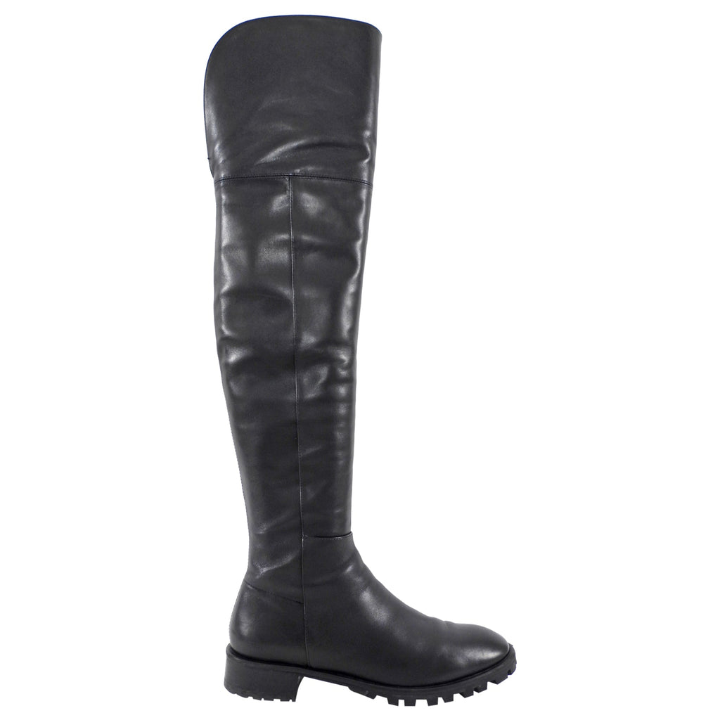 Stuart Weitzman Black Leather Tall Flat Boots - 7.5