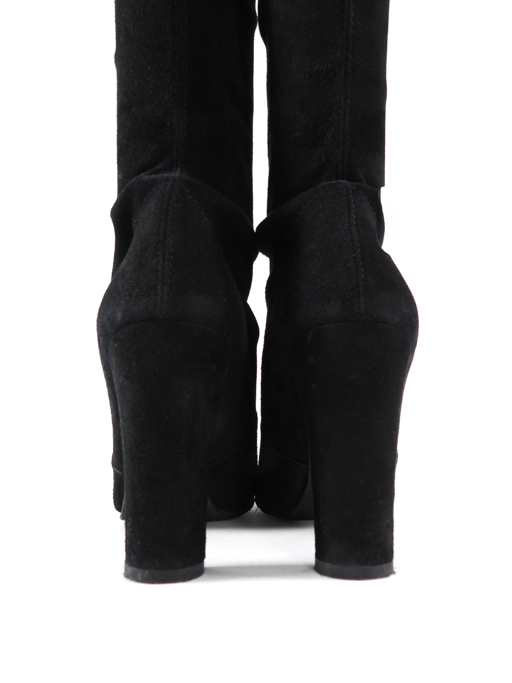 Stuart Weitzman Black Suede Over the Knee Stretch Suede Boots - 6.5M