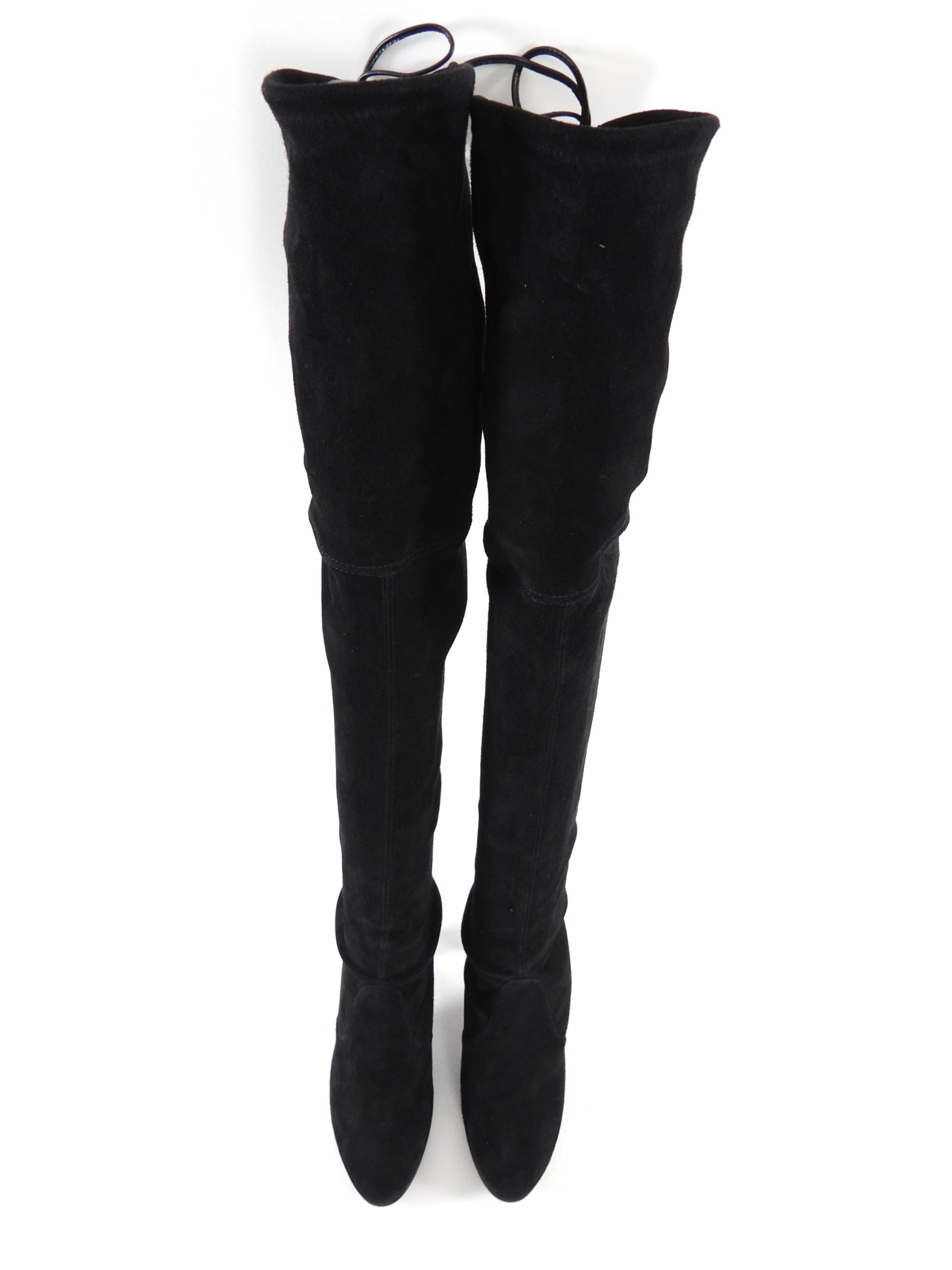 Stuart Weitzman Black Suede Over the Knee Stretch Suede Boots - 6.5M